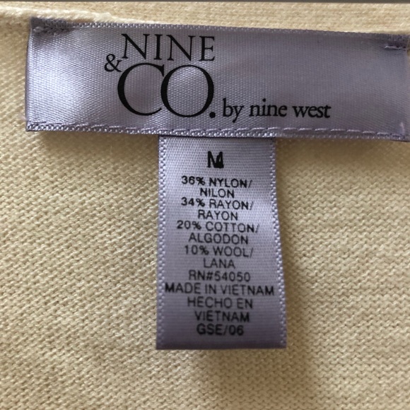 NWOT Nine & Co. Ivory Knit Scoop Neck Sweater - Picture 3 of 3